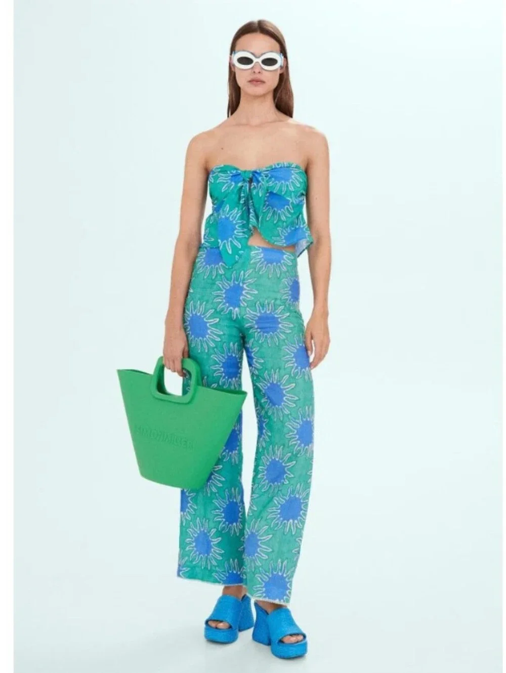 Mango x Simon Miller - Printed Knot Bandeau Top- M - Picture 5 of 7